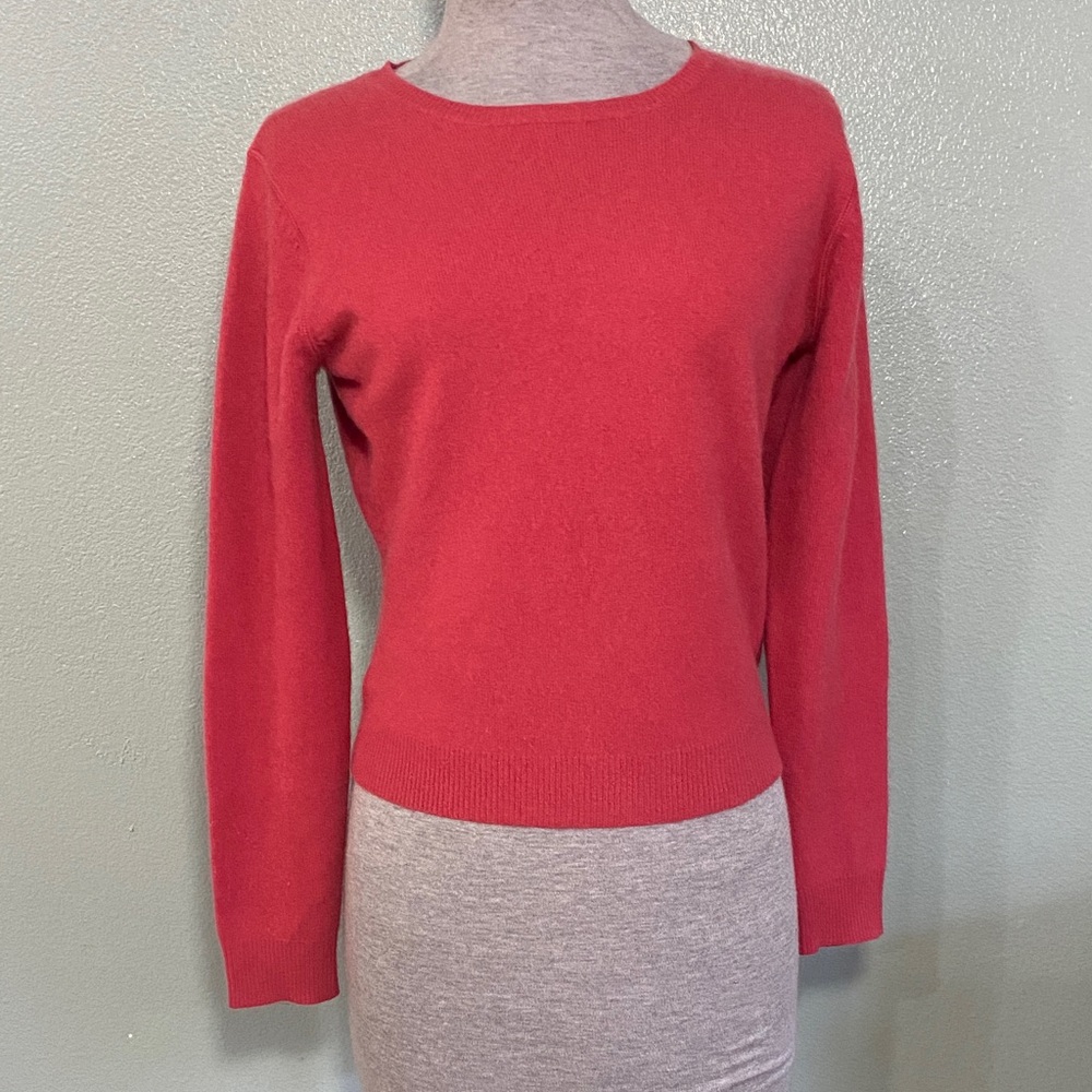 Sundance Cashmere Classic Red Crew Neck Sweater